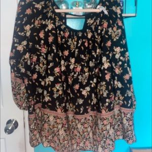 BLACK FLORAL BLOUSE